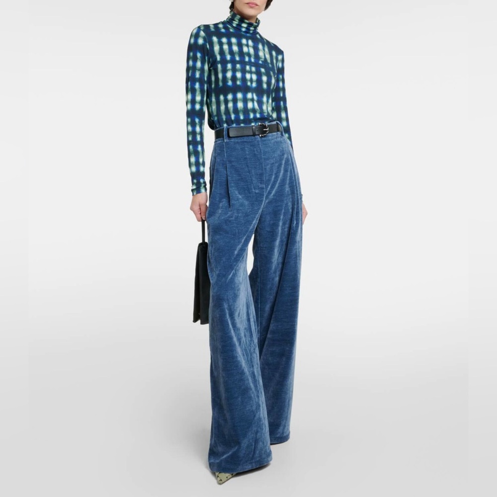 Proenza Schouler White Label Aria Chenille Wide-Leg Pants 2 High-waist pleated